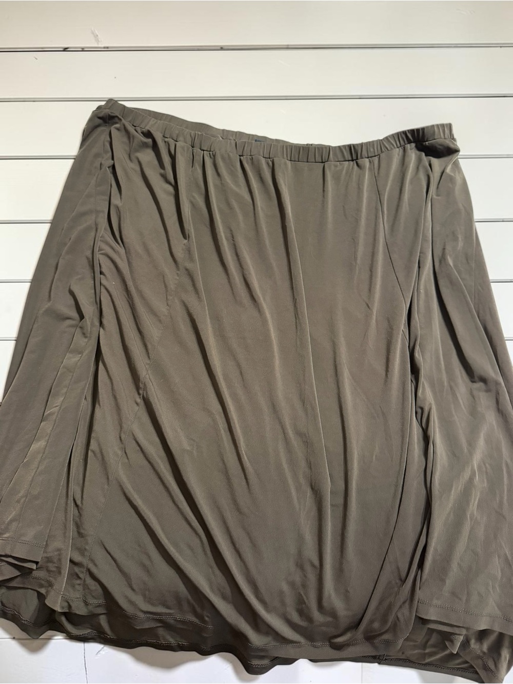 Maggie Barnes Brown Pull On Midi Skirt Plus Size 4X Stretch Modest Career